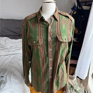 Striped Green Button-Up Shirt